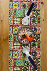 Renkli Keten Runner 40x140 cm